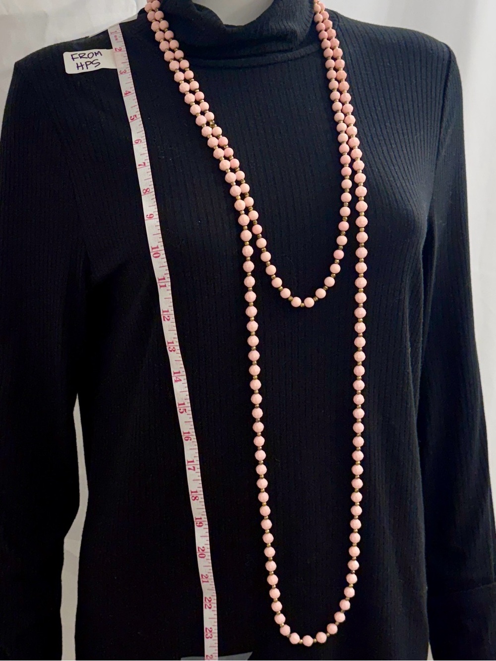 Vintage Pink Beaded Necklaces Set of 2 Long Layering Gold Tone - Picture 4 of 8